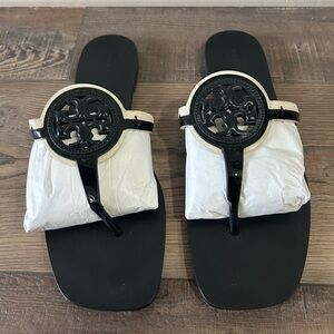 TORY BURCH 
Miller Bombe Square Toe Sandals